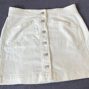 Madewell Cream Button-Front Skirt